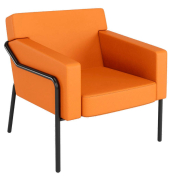 Sessel MEDSO L orange schwarz Kunstleder