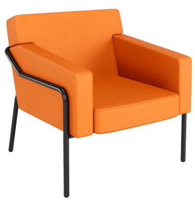 Sessel MEDSO L orange schwarz Kunstleder