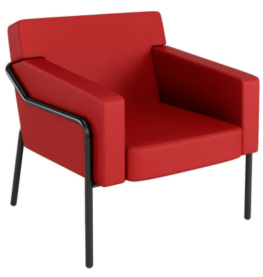 Sessel MEDSO L rot schwarz Kunstleder