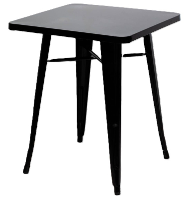 Beistelltisch URBAN Outdoor, 73cm (H), 60x60cm (BxT), quadratisch, schwarz / schwarz