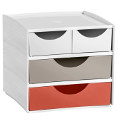 Schubladenbox TERRA NOVA  weiß, sand, terracotta 1032112391, mit 4 Schubladen