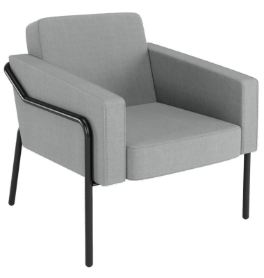 Sessel MEDSO L grau schwarz Stoff