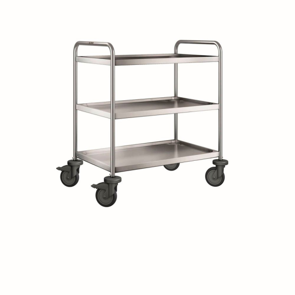 4048866608967 - BPRO BLANCO Edelstahl-Servierwagen mit 3 Etagen 120 kg Traglast LxBxH 900 x 600 x 950 mm 4048866608967 - BPRO BLANCO Edelstahl-Servierwagen mit 3 Etagen 120 kg Traglast LxBxH 900 x 600 x 950 mm