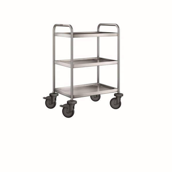 4048866608981 - BPRO BLANCO Edelstahl-Servierwagen mit 3 Etagen 120 kg Traglast LxBxH 700 x 500 x 950 mm 4048866608981 - BPRO BLANCO Edelstahl-Servierwagen mit 3 Etagen 120 kg Traglast LxBxH 700 x 500 x 950 mm