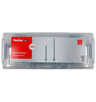 Mini FixTainer PowerFast II - BC Holzschrauben-Sortiment 125 Stück
