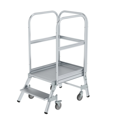 Podestleiter 50102, 1x 2 Stufen, silber, Aluminium