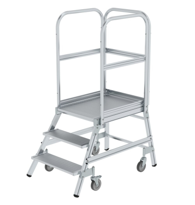 Podestleiter 50103, 1x 3 Stufen, silber, Aluminium