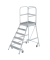 Podestleiter 50106, 1x 6 Stufen, silber, Aluminium