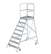 Podestleiter 50108, 1x 8 Stufen, silber, Aluminium