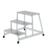 Podestleiter 50009, 1x 3 Stufen, silber, Aluminium