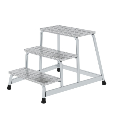 Podestleiter 50009, 1x 3 Stufen, silber, Aluminium