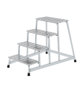 Podestleiter 50010, 1x 4 Stufen, silber, Aluminium
