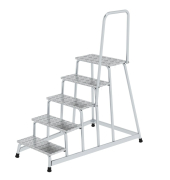 Podestleiter 50045, 1x 5 Stufen, silber, Aluminium