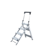 Trittleiter 53104, 1x 4 Stufen, silber, Aluminium