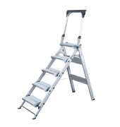 Trittleiter 53105, 1x 5 Stufen, silber, Aluminium