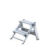 Trittleiter 55002, 1x 2 Stufen, silber, Aluminium