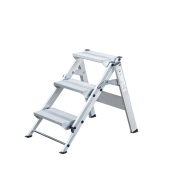 Trittleiter 55003, 1x 3 Stufen, silber, Aluminium