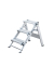 Trittleiter 55003, 1x 3 Stufen, silber, Aluminium