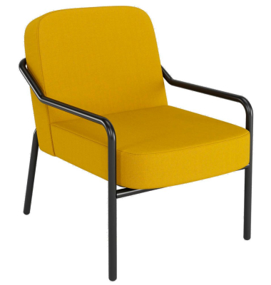 Sessel MEDSO M Rund gelb schwarz Kunststoff