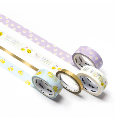 BEE Deko-Klebeband matt 15,05,0 mm x 5,0 m 4 Rollen