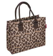 Einkaufstasche Dailyshopper, LeoMacchiato Leopard, DN 6048, 14 Liter, au&szlig;en 42x17x35cm, Polyester, braun