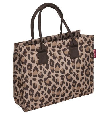 Einkaufstasche Dailyshopper, LeoMacchiato Leopard, DN 6048, 14 Liter, au&szlig;en 42x17x35cm, Polyester, braun