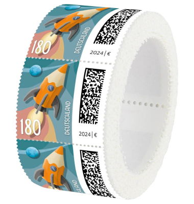 Porto ab 2025: Deutsche Post 1,80 € Briefmarken Raketenpost selbstklebend