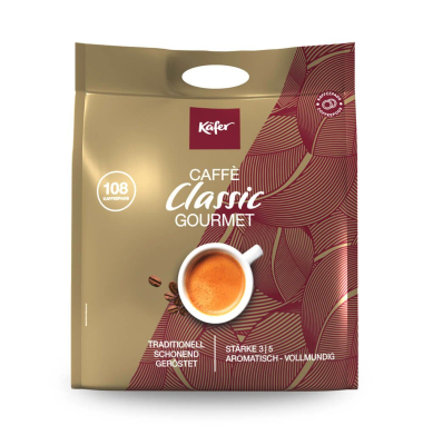 Caffè Classic Gourmet Kaffeepads, Arabica- und Robustabohnen mild, 108 Pads