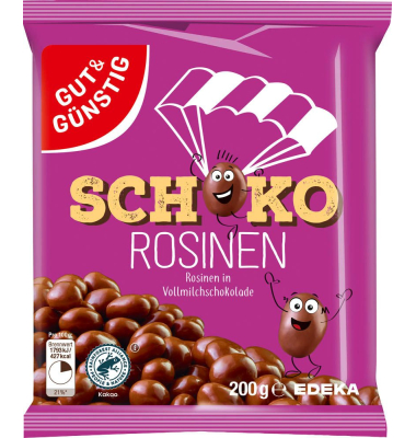 Schoko Rosinen Schokofrüchte 200,0 g