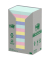 Haftnotizen 653-1RPT, Recycling Notes Tower Pastell Rainbow, 51x38mm, farbig sortiert (je 6 x mint/flamingopink/hellblau/gelb), 