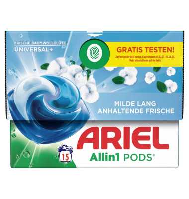 UNIVERSAL+ Allin1 PODS Frische Baumwollblüte Waschmittel