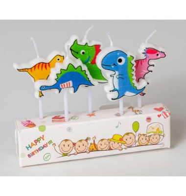 Geburtstagskerze 52894 Dinosaurier farbig sortiert 