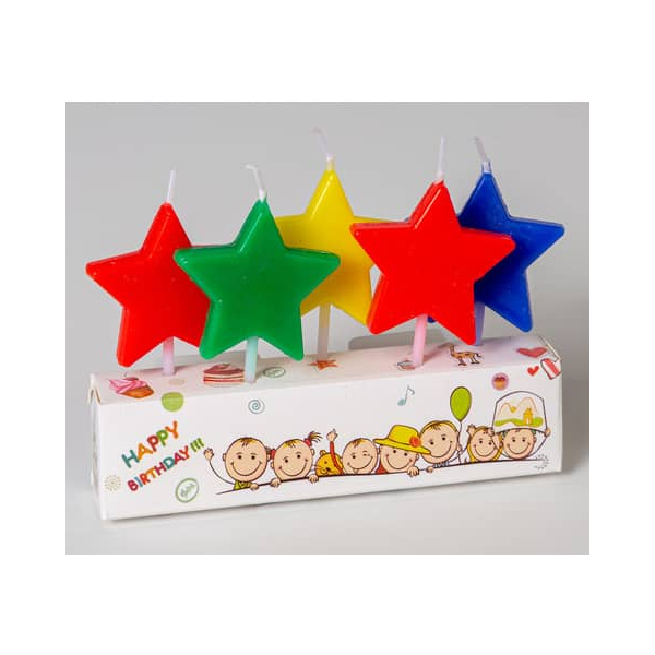 9004546528975 -  Geburtstagskerze 52897 farbig sortiert  9004546528975 Head 5 Stück