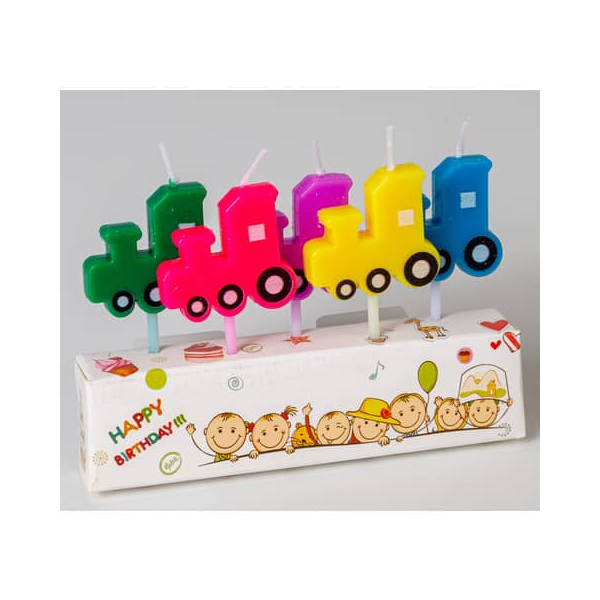 Alpedia Geburtstagskerze 52900 Lokomotive farbig sortiert  9004546529002 Alpedia 5 Stück