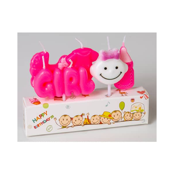 9004546529248 -  Geburtstagskerze 52924 rosa  9004546529248 Head 5 Stück