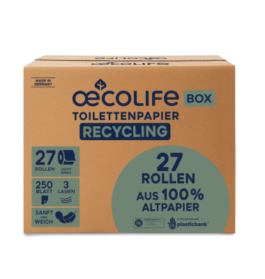 Toilettenpapier  1592703, 3-lagig, grau, 250 Blatt/Rolle,