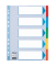 Kartonregister 100191, 5-teilig blanko, A4, 160 g/m², farbige Taben, 5-teilig