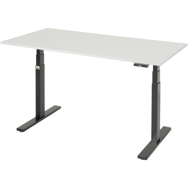 4040376536808 - Schreibtisch Adlatus 100 elektrisch höhenverstellbar 65-130cm (H) 150x80cm (BxT) rechteckig weiß   tiefschwarz 404037653680