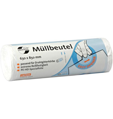 Müllsäcke 46928 UNIVERSAL PLUS, weiß, 80 Liter, extrastark
