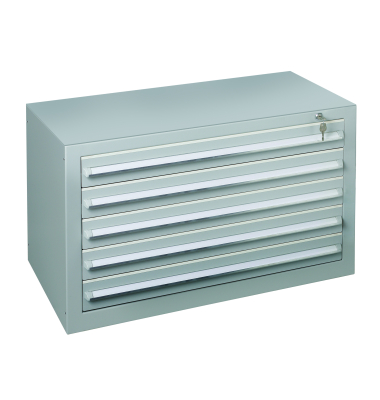 Schubladenschrank 36265 5 Sch&uuml;be 100 x 60 x 50 cm grau abschlie&szlig;bar