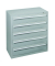 Schubladenschrank 36266 5 Sch&uuml;be 100 x 110 x 50 cm grau abschlie&szlig;bar