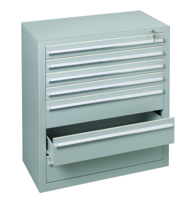 Schubladenschrank 36267 4/3 7 Sch&uuml;be 100 x 110 x 50 cm grau abschlie&szlig;bar