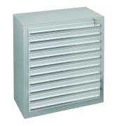 Schubladenschrank 36268 10 Sch&uuml;be  100 x 110 x 50 cm grau abschlie&szlig;bar