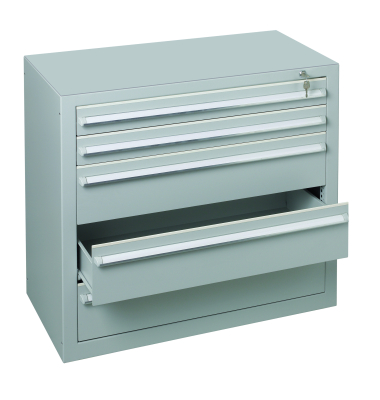 Schubladenschrank  36269  2/3 5 Sch&uuml;be 100 x 90 x 50 cm grau abschlie&szlig;bar