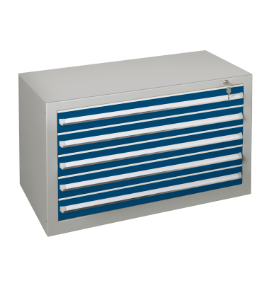 Schubladenschrank  36284 5 Sch&uuml;be 100 x 60 x 50 cm blau grau abschlie&szlig;bar