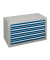 Schubladenschrank  36284 5 Sch&uuml;be 100 x 60 x 50 cm blau grau abschlie&szlig;bar
