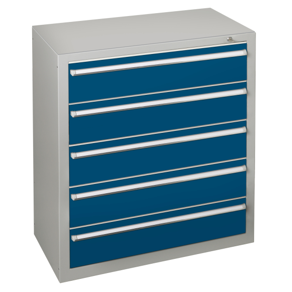 4004514276933 - Schubladenschrank 36285 5 Schübe 100 x 110 x 50 cm blau grau abschließbar 4004514276933 SCHULTE