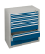 Schubladenschrank  36286  4/3 7 Sch&uuml;be 100 x 110 x 50 cm blau grau abschlie&szlig;bar