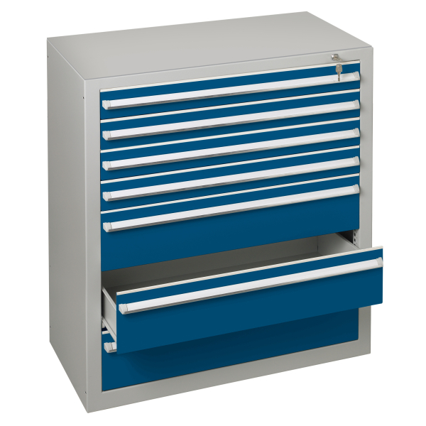 4004514276940 - Schubladenschrank  36286  4 3 7 Schübe 100 x 110 x 50 cm blau grau abschließbar 4004514276940 SCHULTE