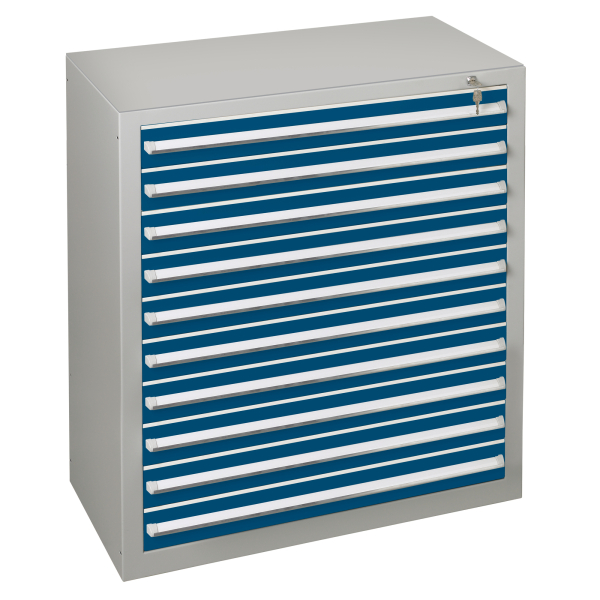 4004514276957 - Schubladenschrank 36287 10 Schübe  100 x 110 x 50 cm blau grau abschließbar 4004514276957 SCHULTE
